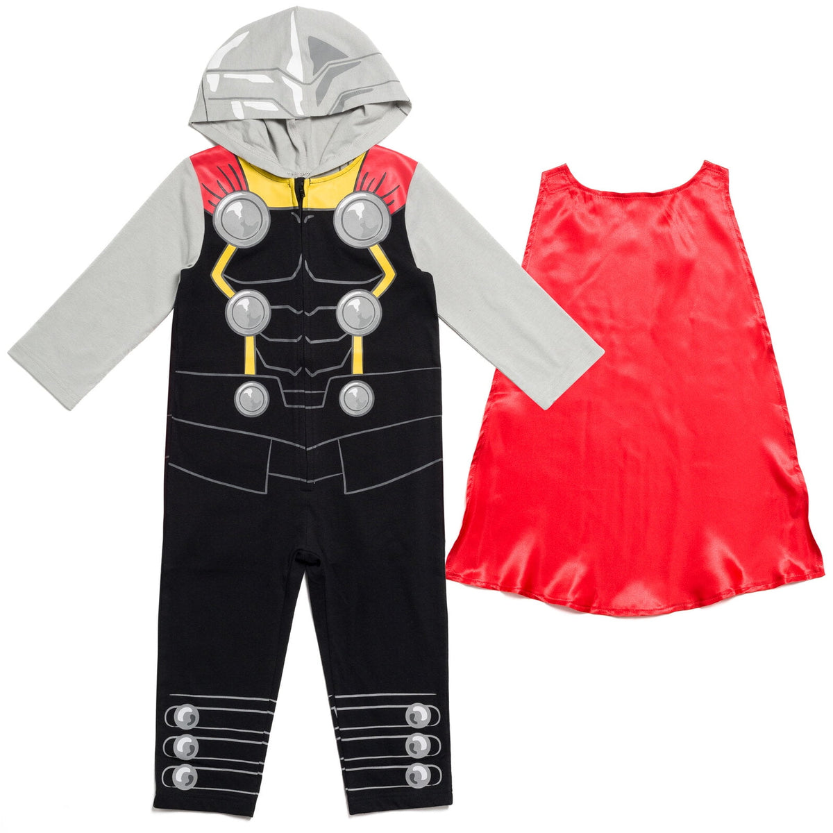 Marvel Avengers Toddler Boy or Girl Cosplay Hooded One Piece Thor Grey