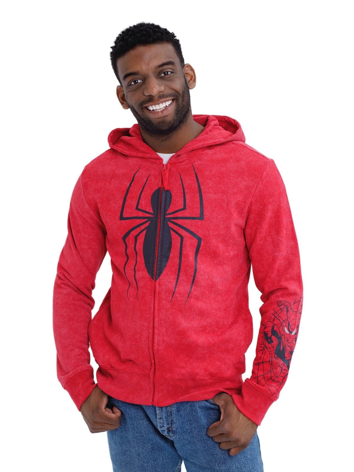 Marvel Spider-Man Little Boys' Cosplay Fleece Zip-Up Hoodie Miles Morales Black