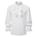 Men LYXSSBYX Mens Shirts Long Sleeve Pullover Stand Collar Ruffled Renaissance Shirt Steampunk Trumpet Sleeve Top