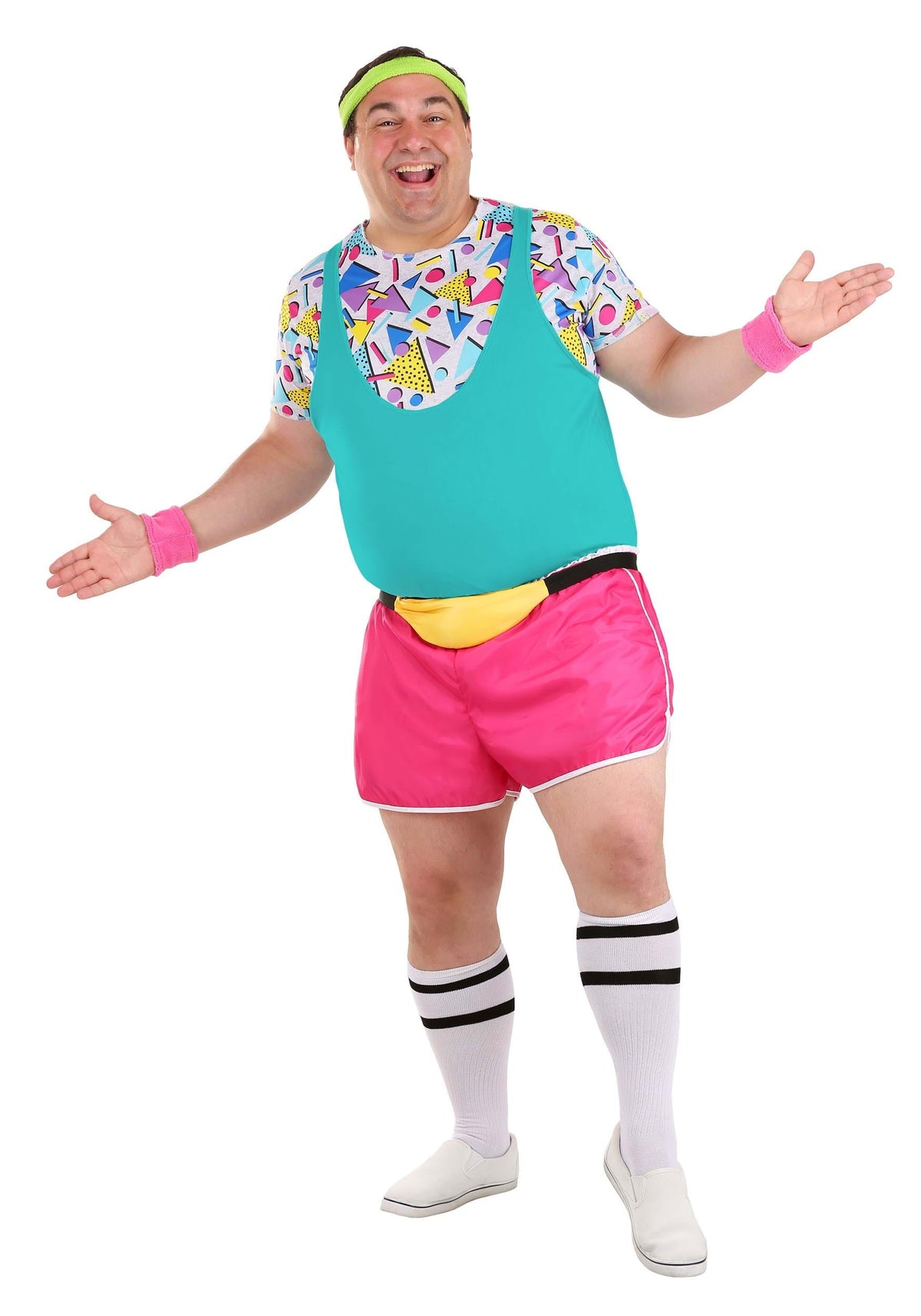 Men's Plus Size Work It Out 80's Costume