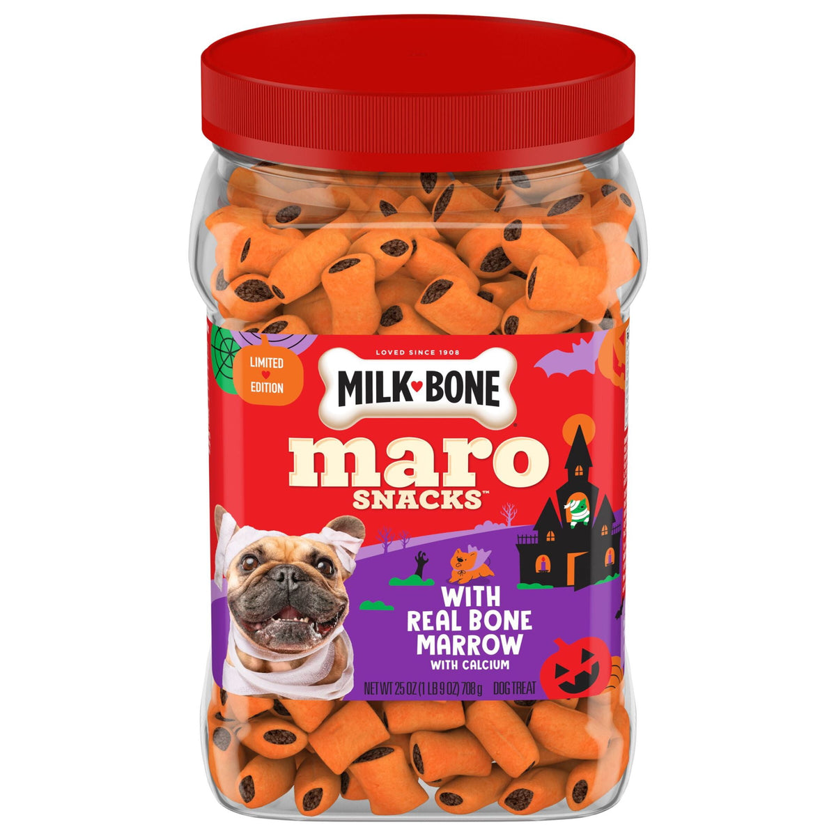 Milk Bone MaroSnacks Halloween Dog Treats, 25 oz Canister