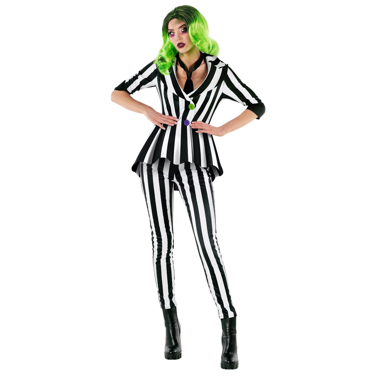 Morph Beetle Striped Suit Women Halloween Costume for Women Black Medium
