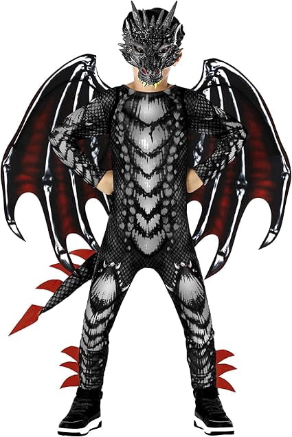 Morph Dragon Jumpsuit Black Red Costume Boys Halloween Costume For Boy Black Large