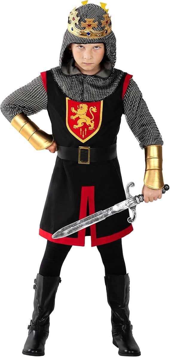Morph King Knight Costume Boys Halloween Costume for Boy Black Small