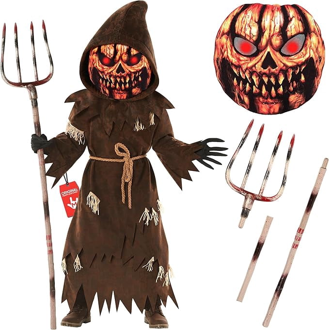 Morph Pumpkin Monster Brown Fork Costume Boys Halloween Costume for Boy Brown Large