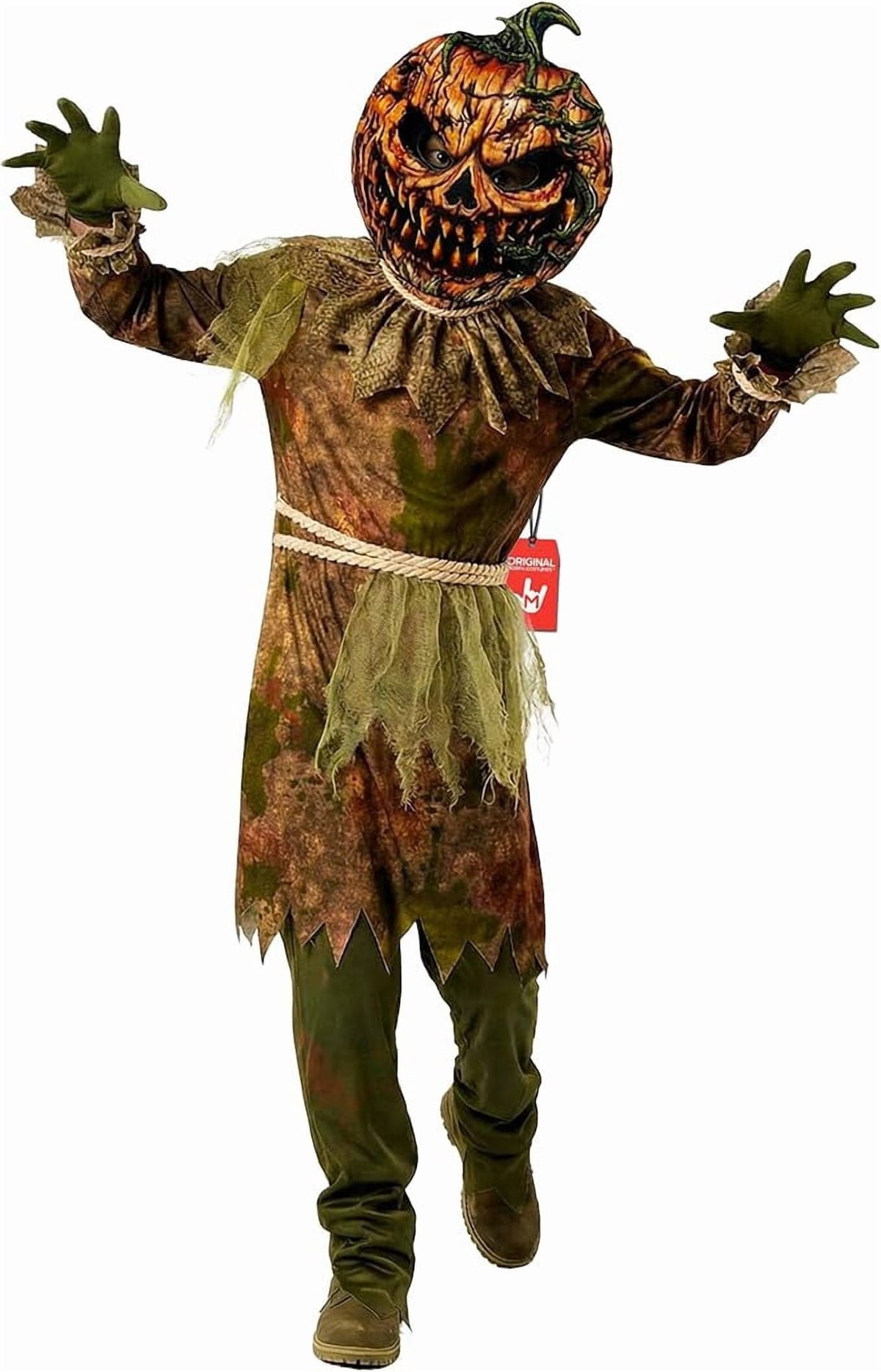 Morph Scarecrow Pumpkin Boys Halloween Costume for Boy Brown Large