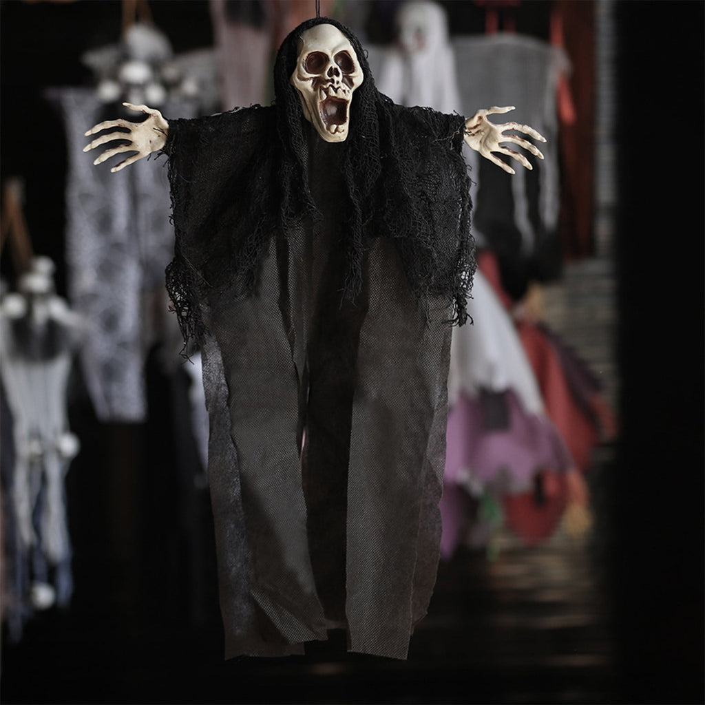 Nrmvnmi Halloween Decorations Outside, 3 Packs Hanging Ghosts Halloween Decor Halloween Decorations Indoor, Hanging Grim Reaper Skeleton Flying Ghost Decorations for Haunted House Decorations