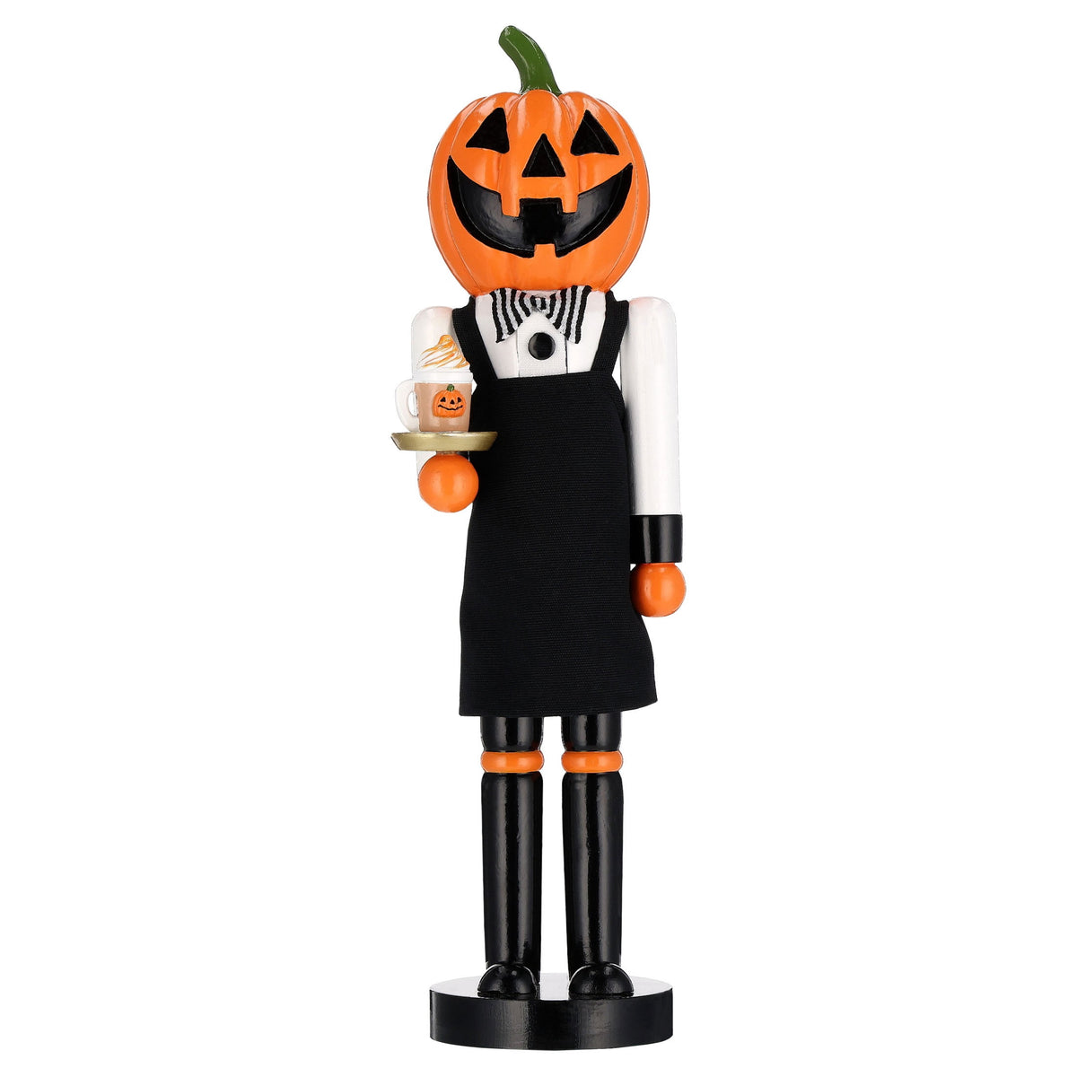 Wooden Pumpkin Nutcracker Tabletop Decoration, Multicolor, 15", Halloween by Way To Celebrate