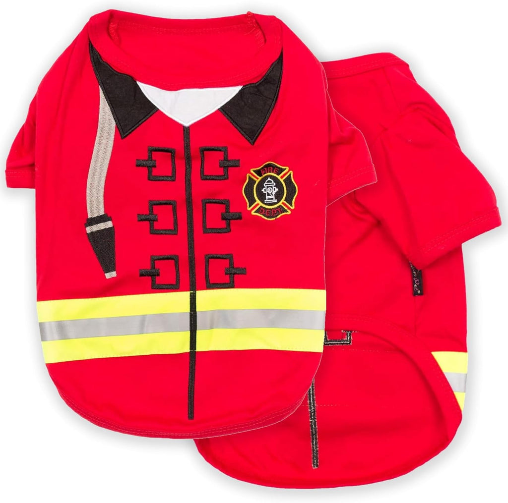 Parisian Pet Dog Halloween Costume - Firefighter Dog Costumes Shirt - Dog Costume - Dog Costumes for Large Dogs - S