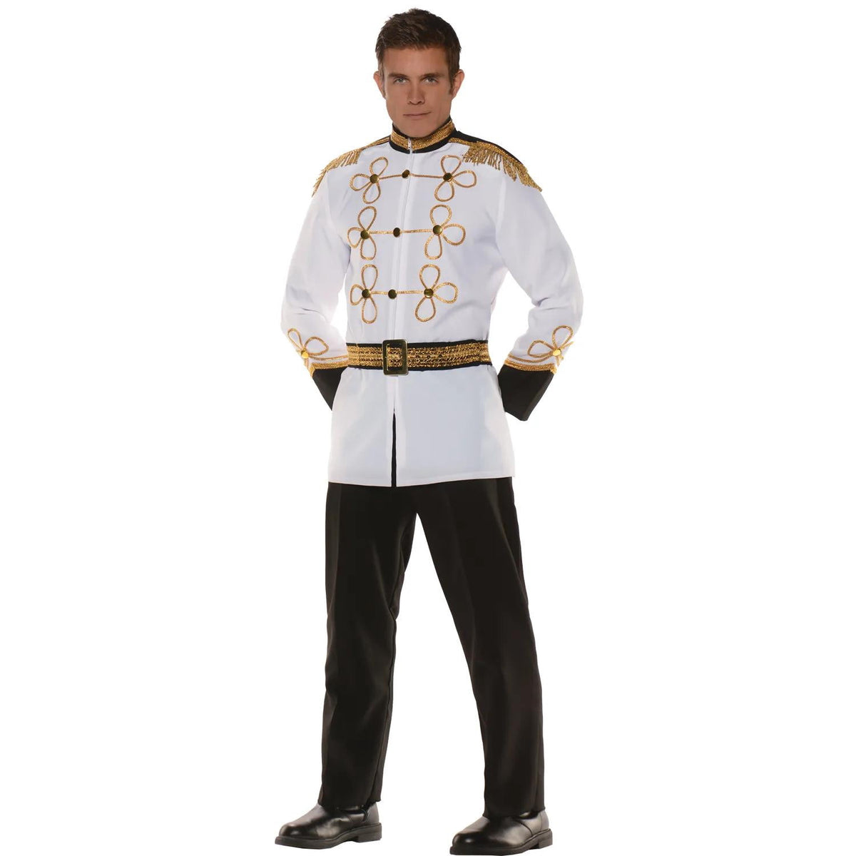 Underwraps Mens Black and White Dashing Pirate Costume - Size XX Large
