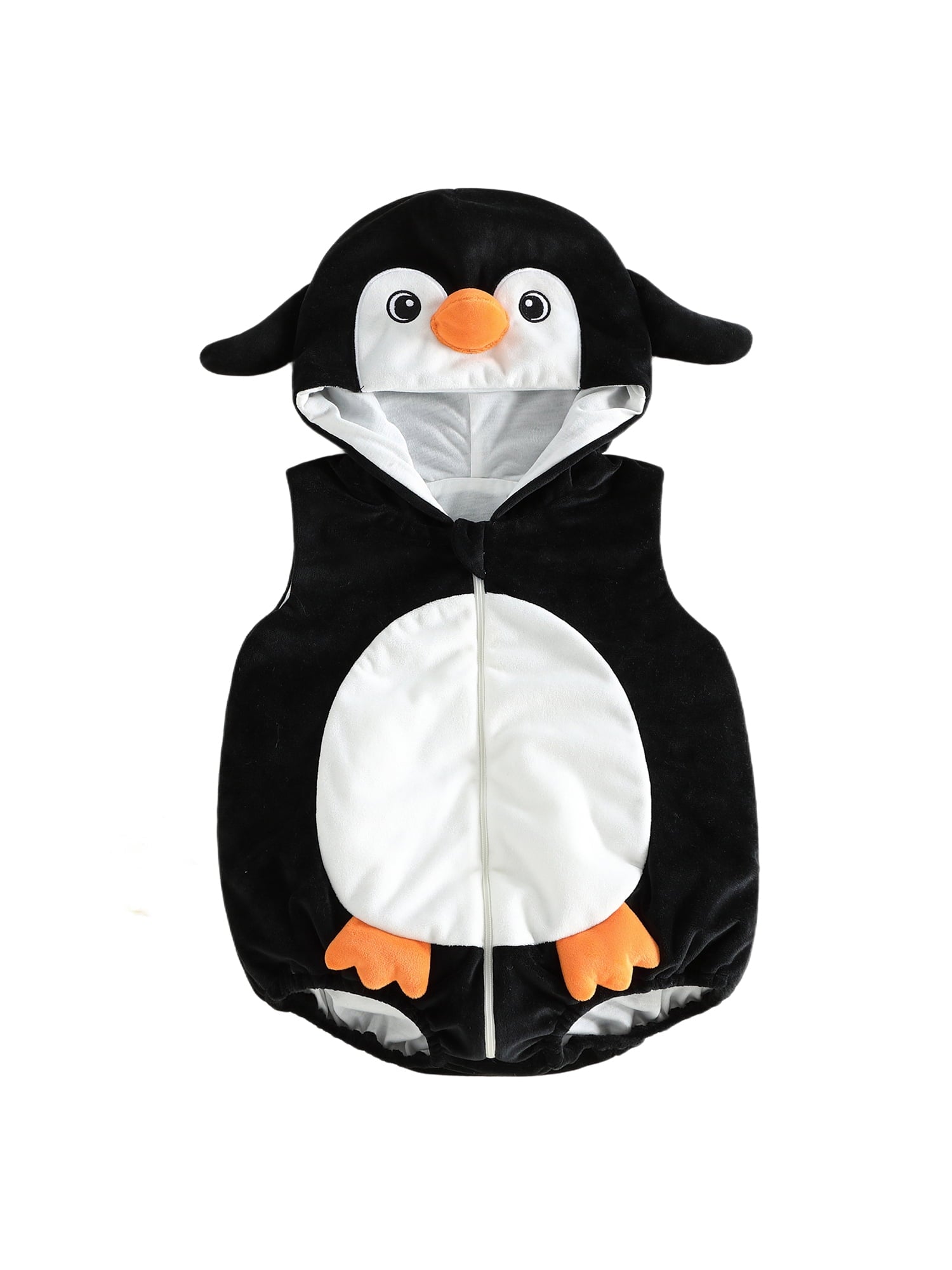 RUINIXCW Newborn Baby Boy Halloween Costume Kids Infant Animal Cosplay Outfit Toddler Fall Winter Clothes Warm Fleece Hooded Sleeveless Romper