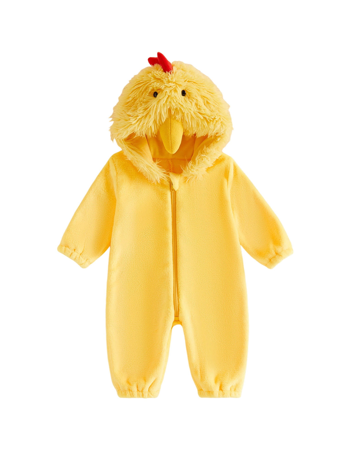 RUINIXCW Toddler Baby Girl Boy Halloween Chick Costume Cosplay Outfit Infant Fall Winter Clothes Snowsuit Fleece Jumpsuit Long Sleeve Hooded Romper
