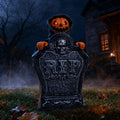 Roiihwy Halloween Animated Tombstone With Voice Activated Rising Skeleton And Pumpkin, B