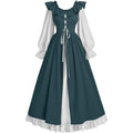 SCSAlgin Womens's Medieval Renaissance Dress Off Shoulder Medieval Dress Cosplay Over Dress Long Chemise Peasant Costume
