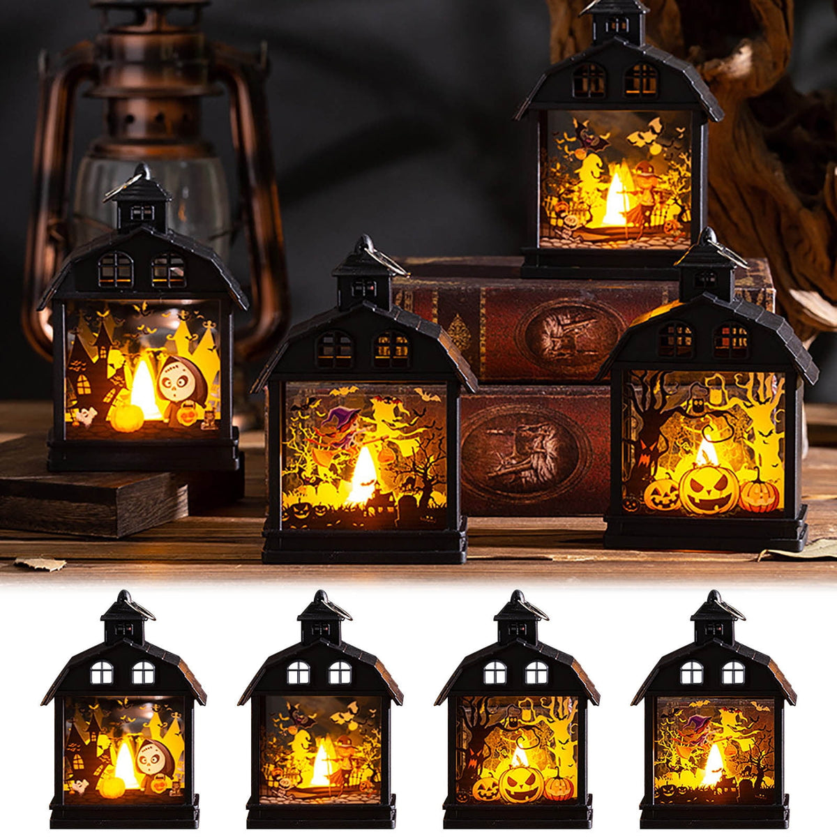 Scnor Lantern Halloween Skeleton Pumpkin Lantern Pumpkin Ghost Party Supplies in Clearance Halloween Party Must Haves Decor