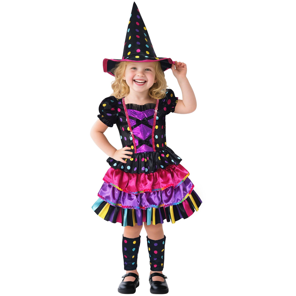 Polka Dot Witch Halloween Costume for Toddler, Size 3T-4T, by Way to Celebrate