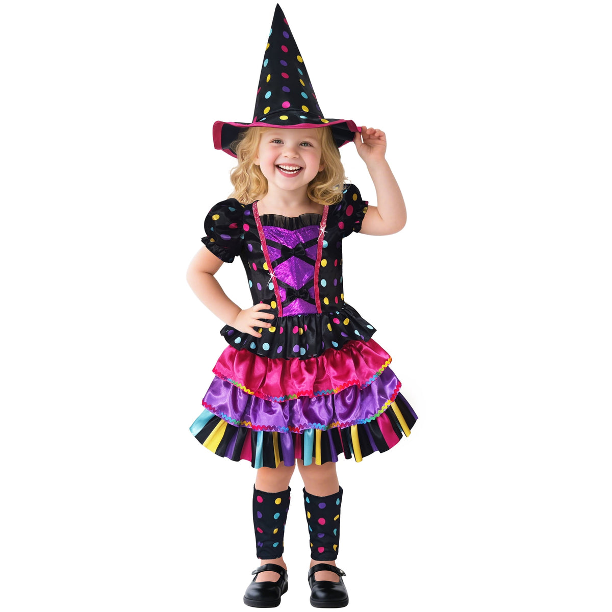 Polka Dot Witch Halloween Costume for Toddler, Size 3T-4T, by Way to Celebrate