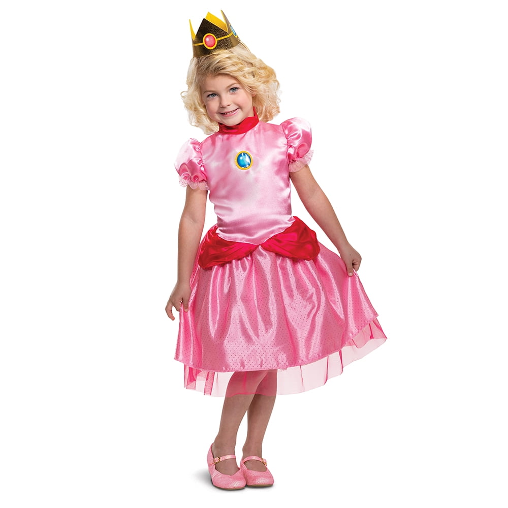 Nintendo Super Mario Bros. Princess Peach Halloween Costume for Children, Toddlers Size 3T-4T, by Disguise