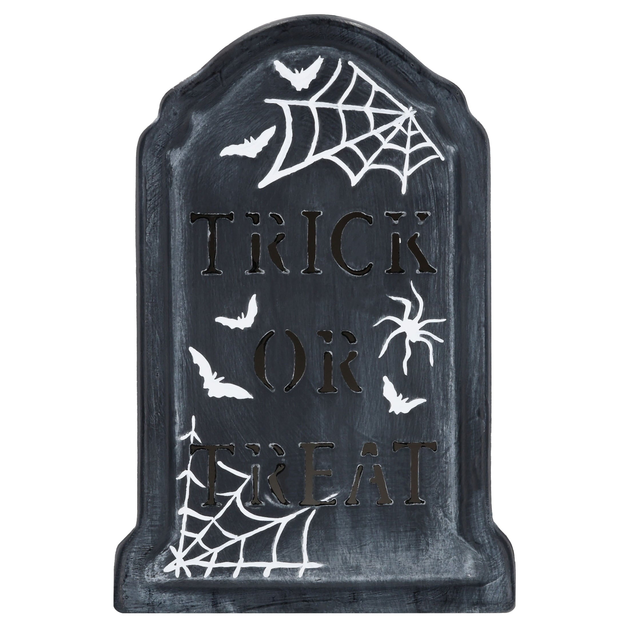 Ceramic Trick or Treat Tombstone Decoration, Black and White, 7", Halloween by Way To Celebrate