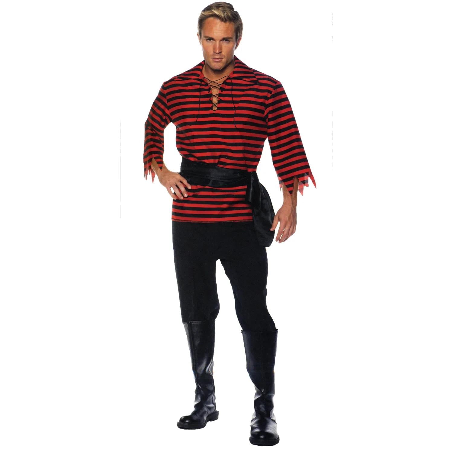 Underwraps Mens Black and White Dashing Pirate Costume - Size XX Large