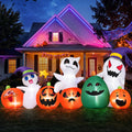 Firstness 7ft Long Halloween Inflatable with Lights,Pumpkin Ghost for Outdoor Decorations