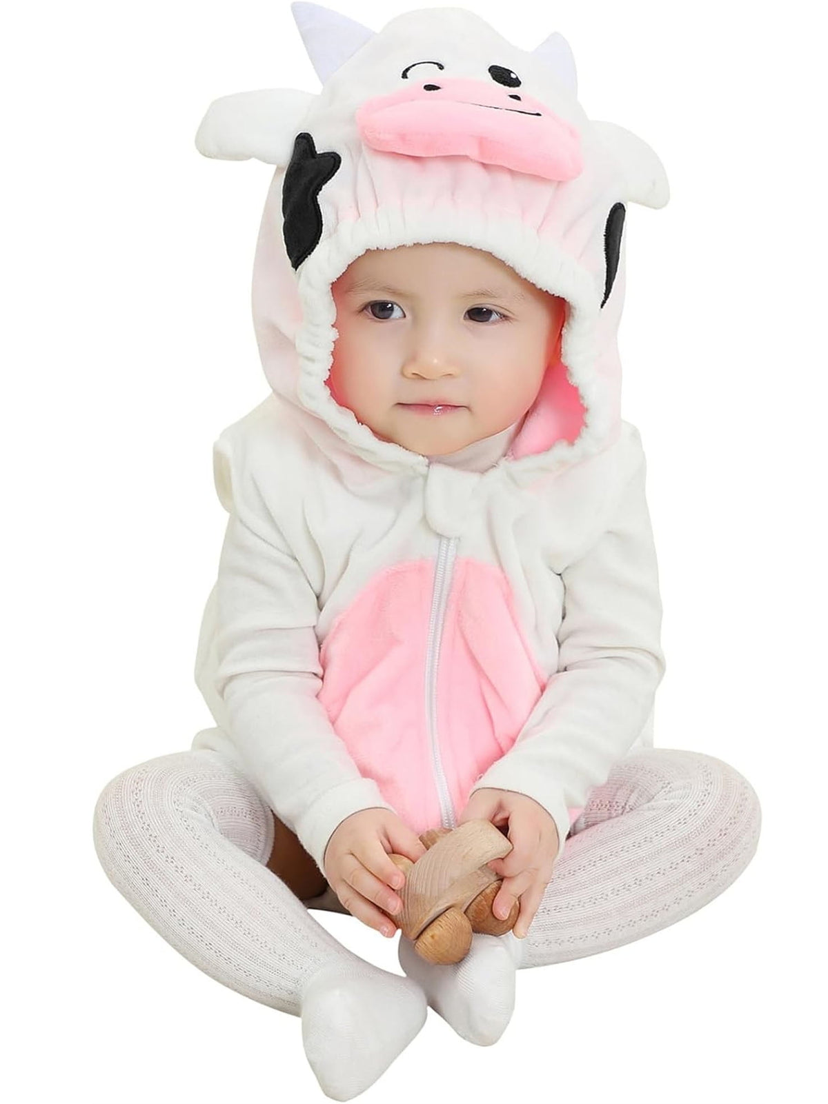 WIBACKER 0-24M Baby Boy Dinosaur Costume for Themed Parties and Halloween, Flannel Hooded Outfit Suit