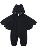 WIBACKER My First Halloween Bat Costume 0-24M Newborn Infant Baby Girl Boys' Hooded Jumpsuit Fleece Bat Romper