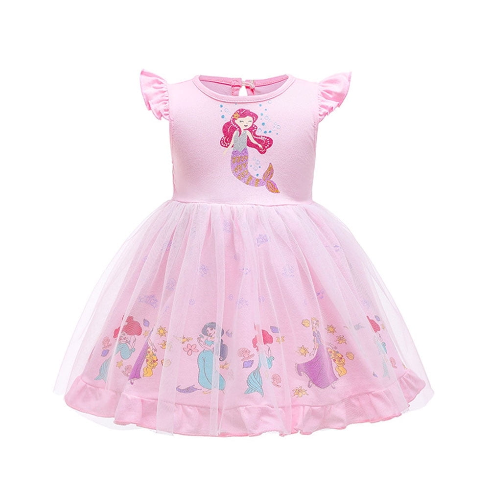 WIBACKER 1-6T Toddler Kid Baby Girls Fancy Party Puff Sleeve Princess Dress Cosplay Costume Dress Up