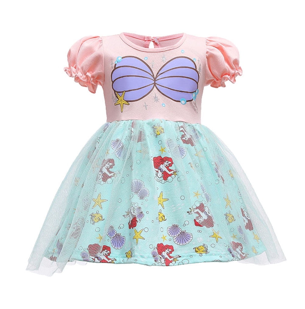 WIBACKER 1-6T Toddler Kid Baby Girls Fancy Party Puff Sleeve Princess Dress Cosplay Costume Dress Up