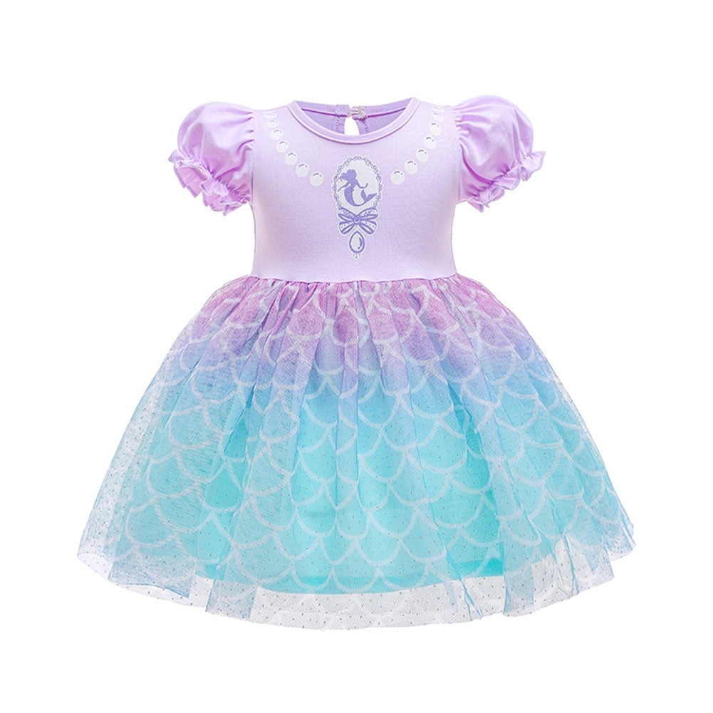 WIBACKER 1-6T Toddler Kid Baby Girls Fancy Party Puff Sleeve Princess Dress Cosplay Costume Dress Up
