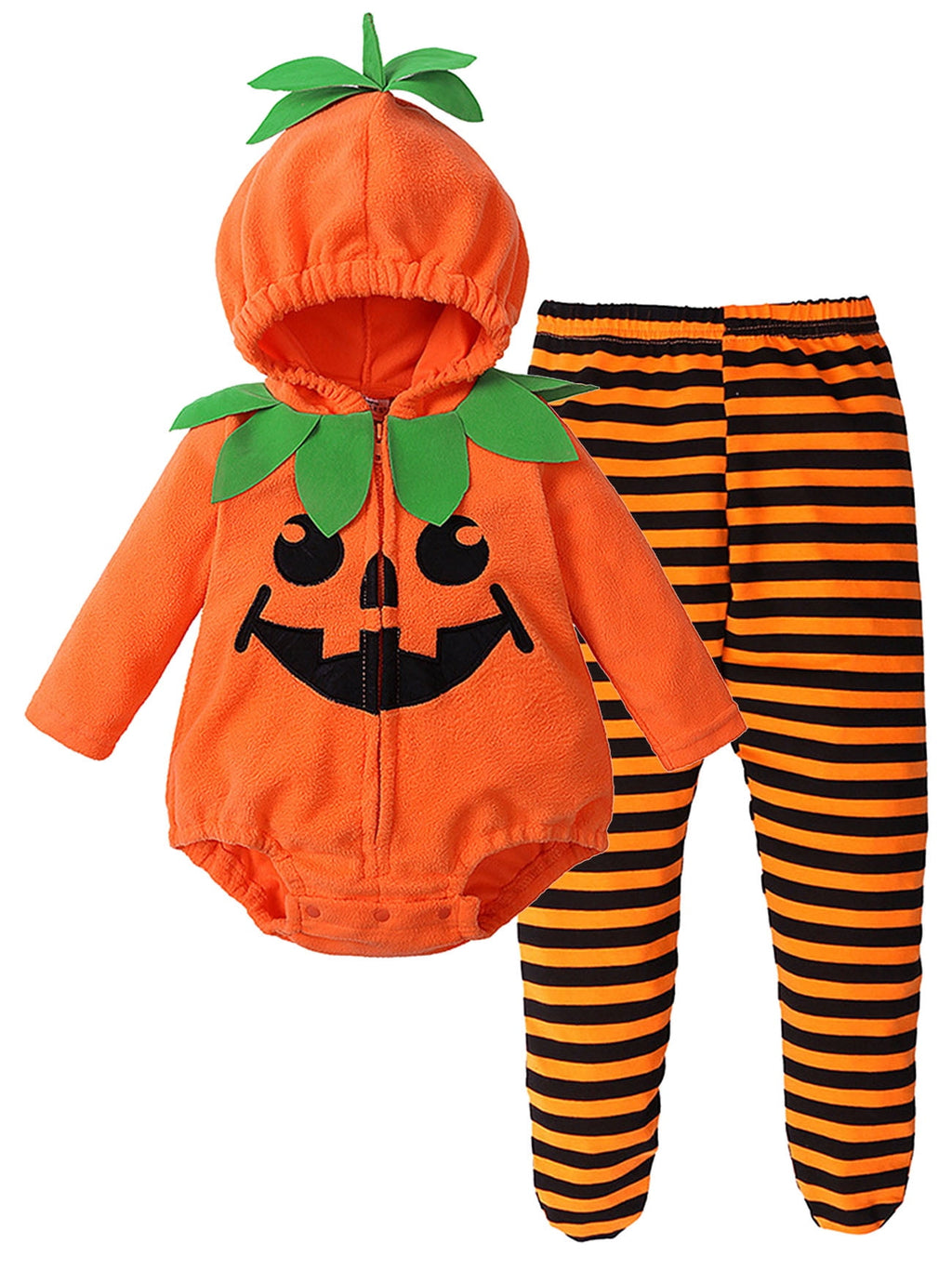WIBACKER 0-24 Months Newborn Infant Baby Girl Boy Halloween Pumpkin Costumes Cute Hooded Romper Jumpsuit Outfit Clothes