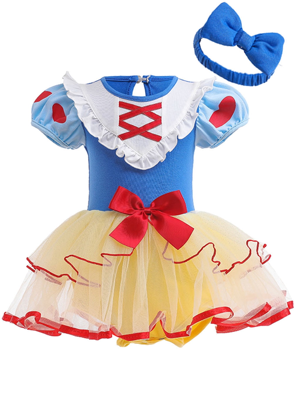 WIBACKER Infant Baby Girls Princess Romper Costume Onesie Fancy Dress Bodysuit with Headband Halloween Birthday Dresses