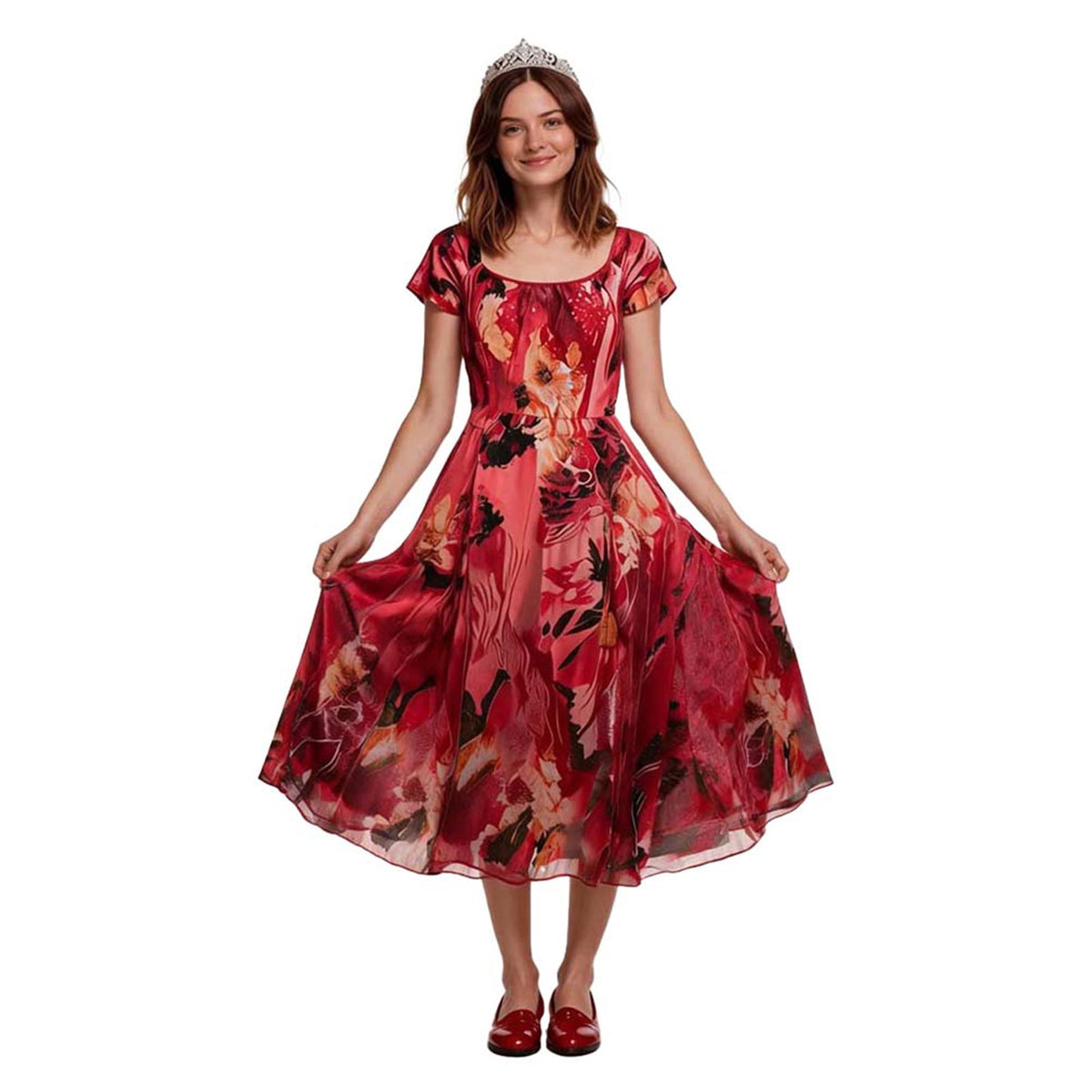 Widow's Patricia Costume Women Cosplay Dress Halloween Outfits, Bay Patricia Cosplay Printed Dress Adult Halloween Costume