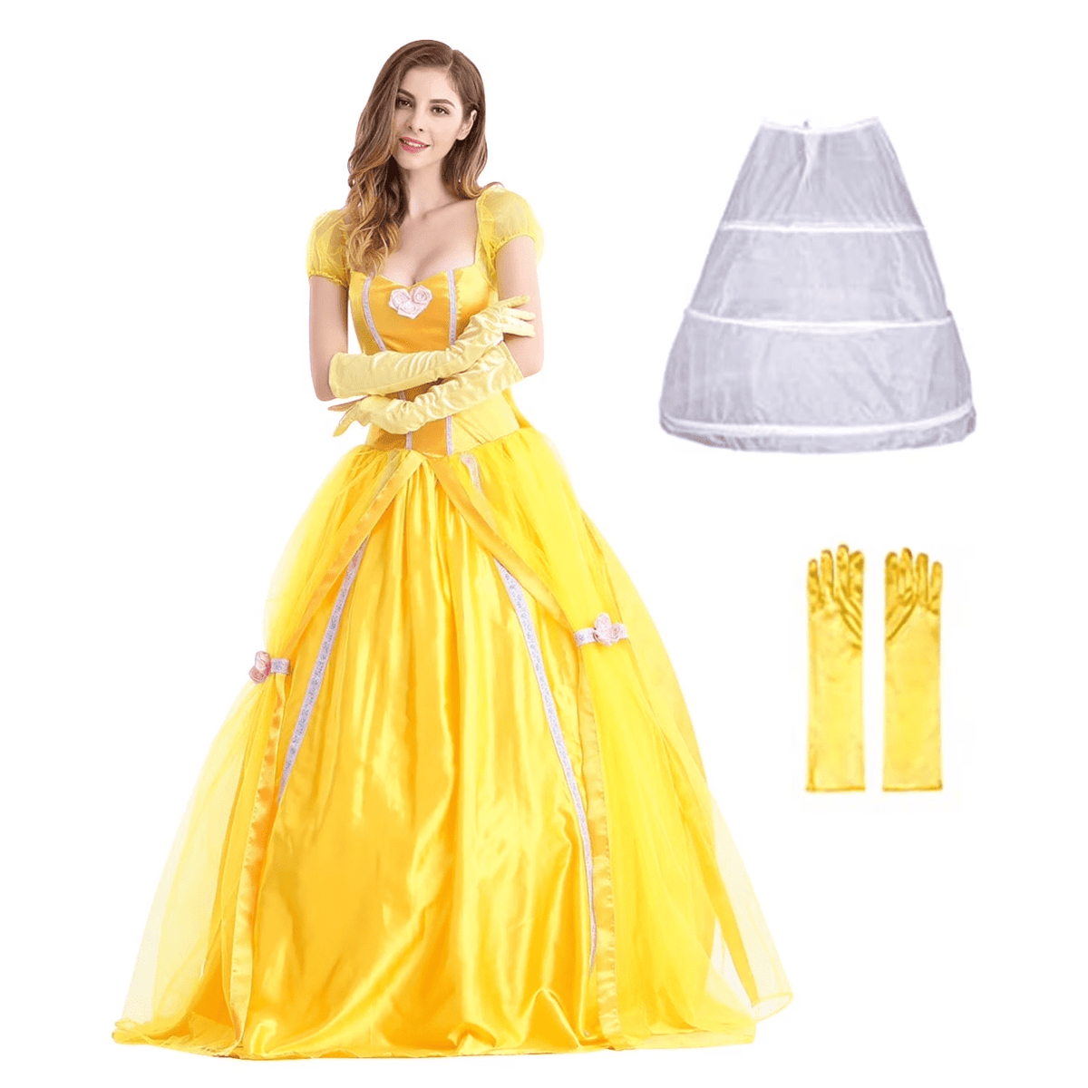 Women's Classic Belle Princess Halloween Costume with Sleeve