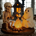 YZEGDCH Halloween 3D Ghost Campfire Flickering Night Light 2 Funny Roasting Marshmallows at Campfire LED Electric Faux Flameless Campfire Nightlight Funny Halloween Decor
