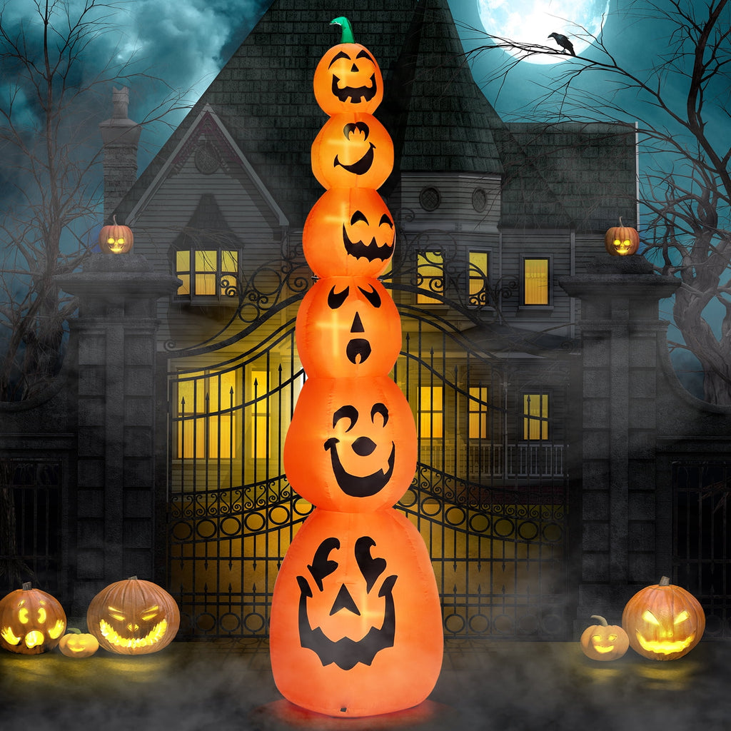 Zimtown 9 FT Halloween Inflatables Pumpkin, Halloween Decoration Blow up Pumpkins w/ Build-in LEDs for Halloween Party