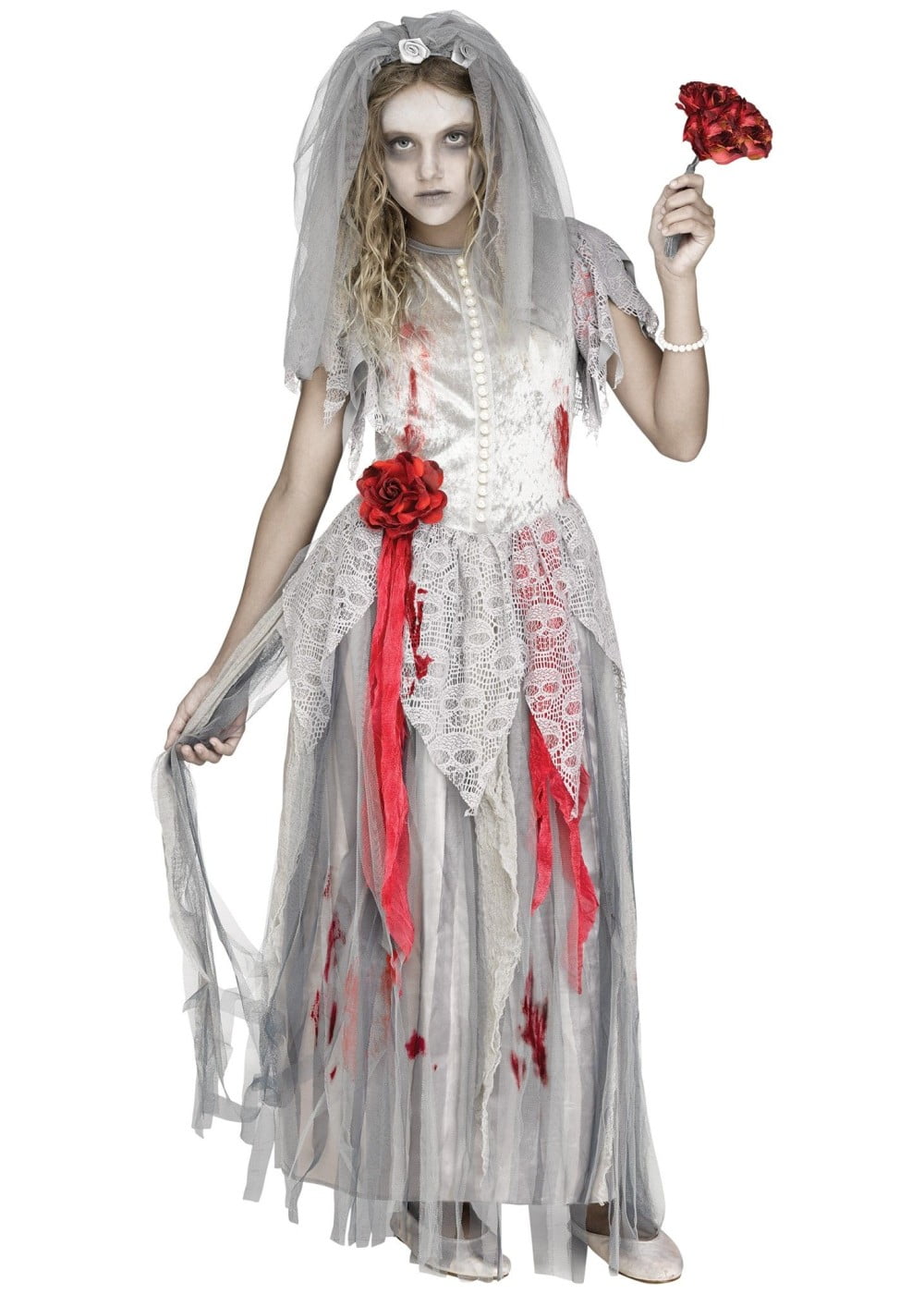 Fun World Zombie Bride Women's Halloween Fancy-Dress Costume for Adult, L