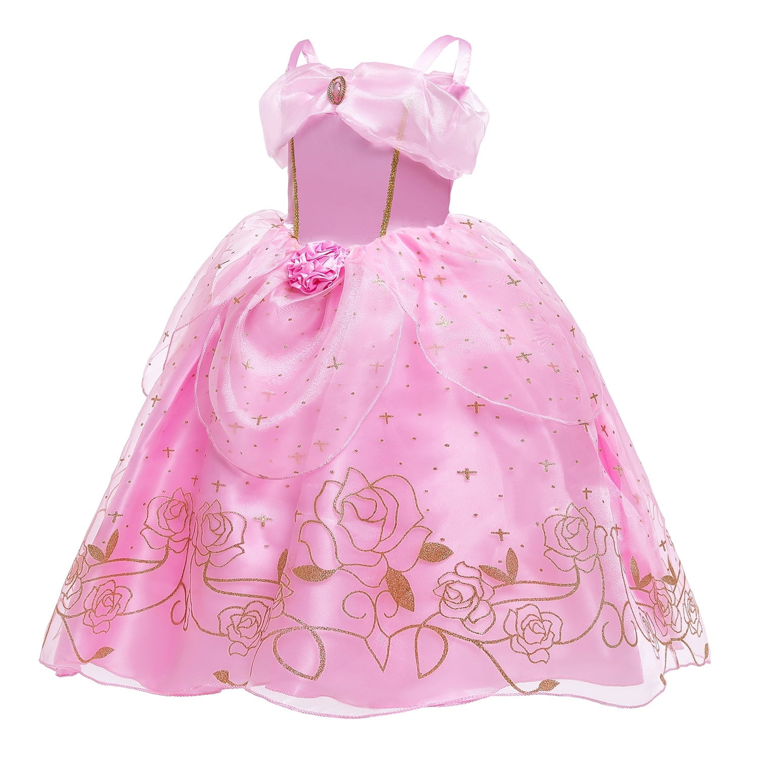 LOEL Girls Princess Dress Fairy Pink Dress Christmas Birthday Dress Up