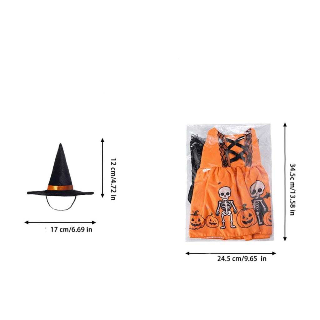 Outdoor Holiday Yard Decor, 23 Inch Porch Goose Outfits, Halloween Pumpkin Themed Porch Goose Clothes, Porch Goose Set with Hat and Treat Bag, Fits Standard 23 Inch Large Porch