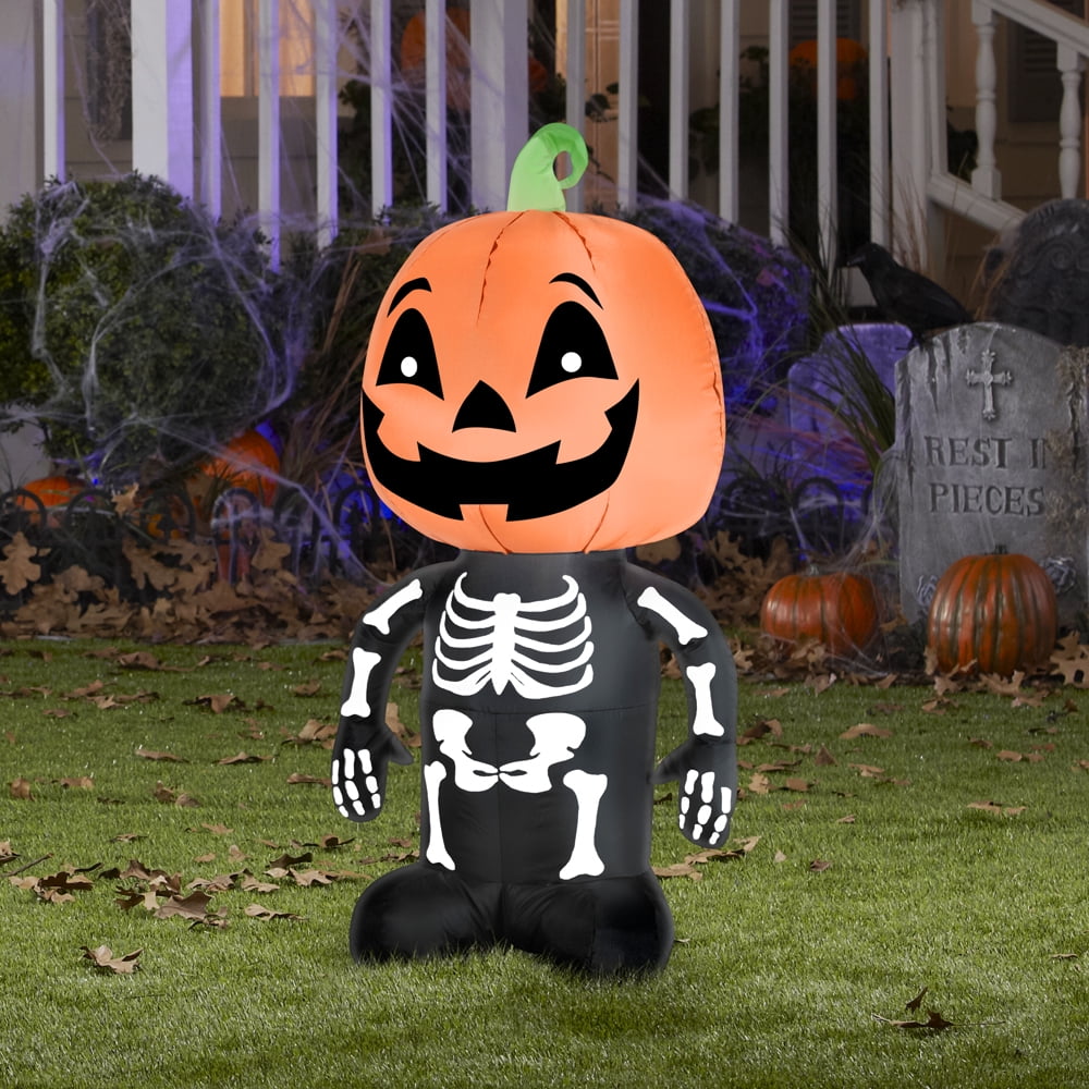 Airblown Inflatables Halloween Pumpkin Boy Skeleton