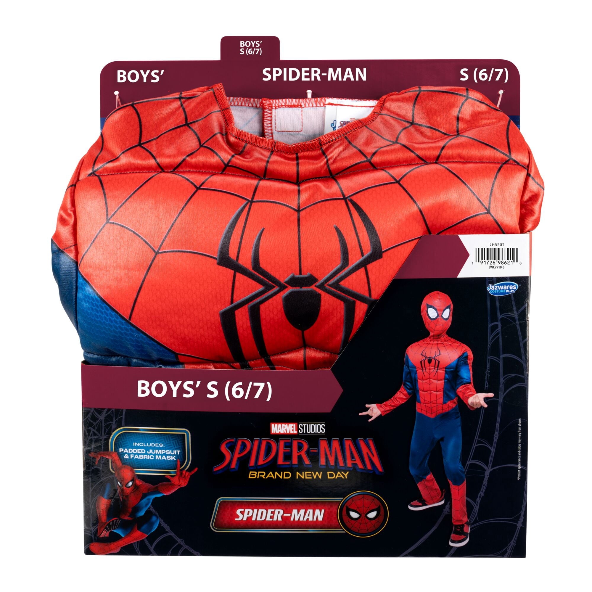 Marvel's Spider-man Halloween Costume for Children, Boy's Size S (6/7), by Jazwares