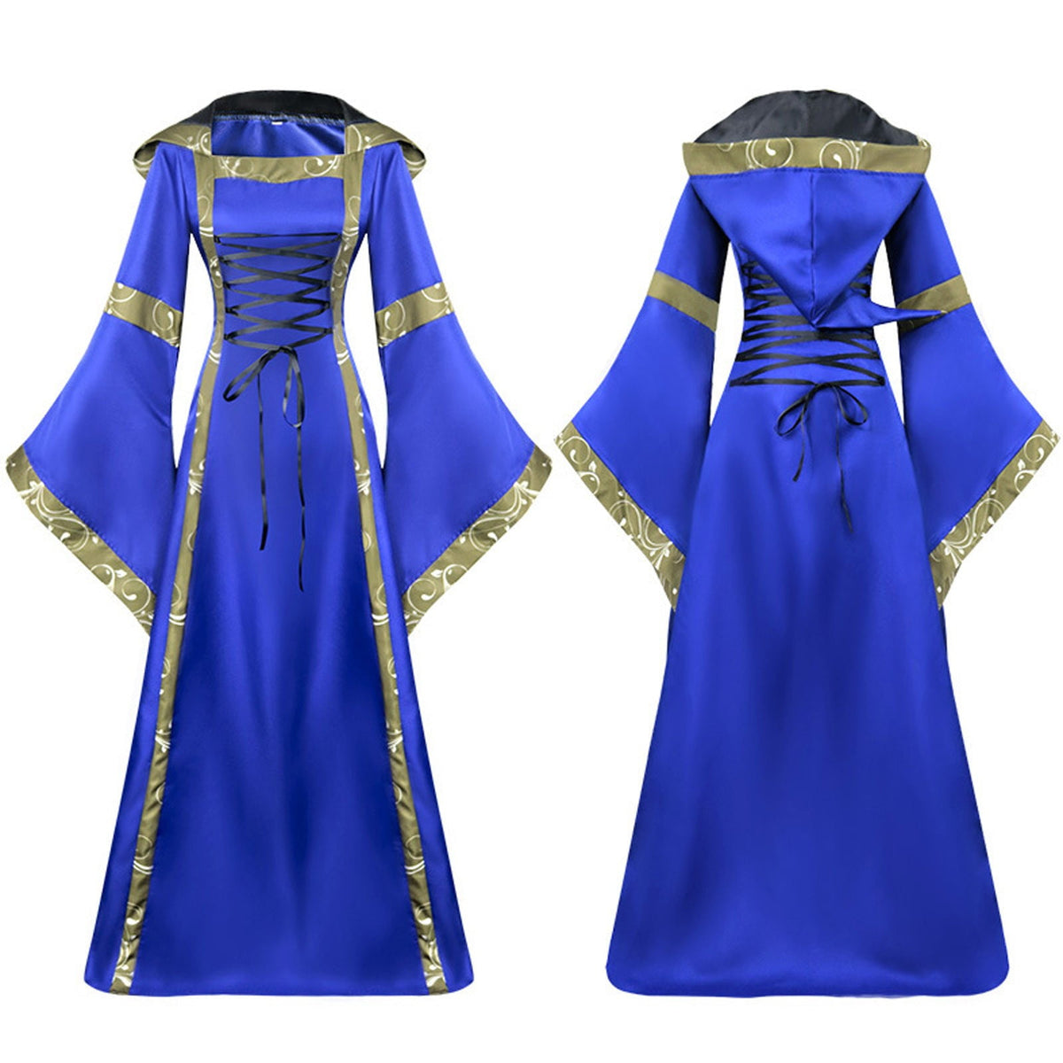 LYXSSBYX Womens Long Sleeve Dresses Clearance Renaissance Dress Medieval Costume Women Festival Costumes Midevil Gothic Gown