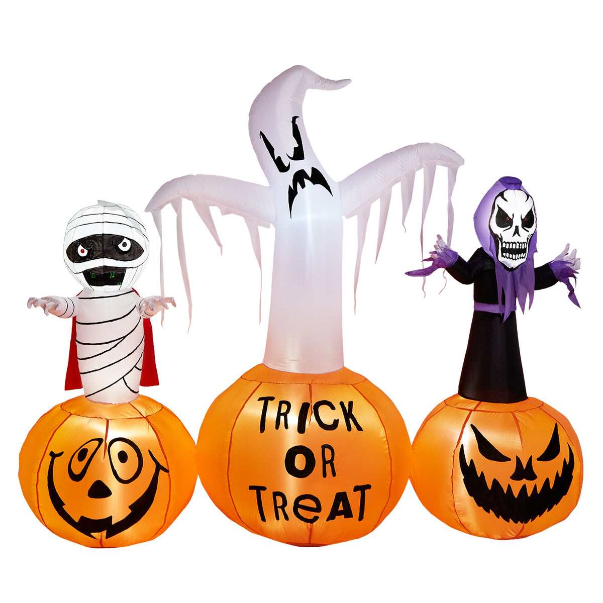 5.7FT Inflatable Halloween Inflatable Crawling Green Ghost with Tombstone Built-in LED Lights Inflatable LED Lights Blow Up Yard Decoration