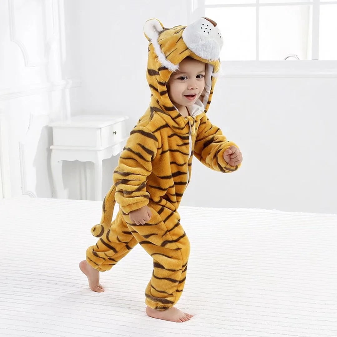 WIBACKER 0-3T Unisex Baby Animal Costume Winter Autumn Flannel Hooded Romper Christmas and Halloween Panda Cosplay Jumpsuit