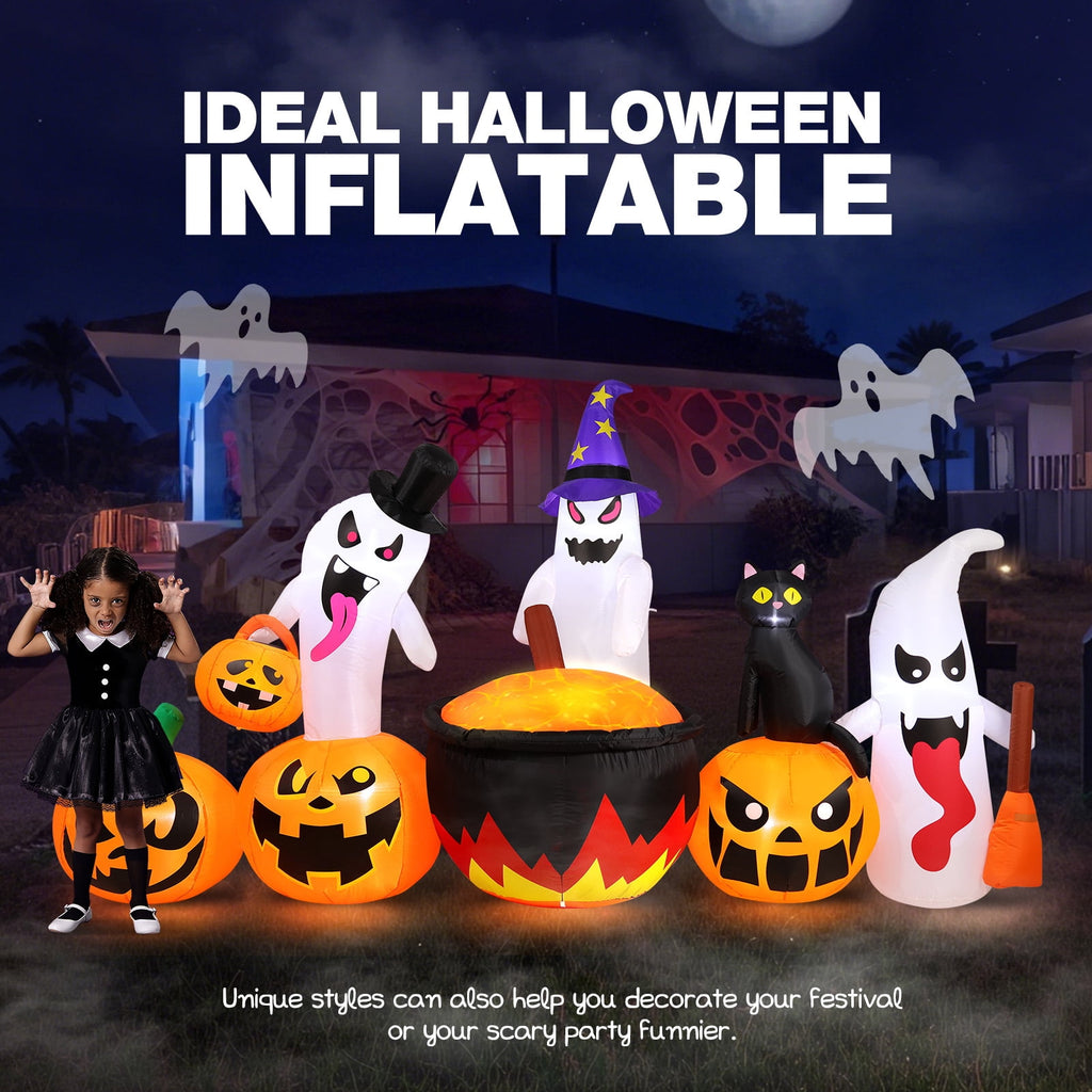 Ayieyill 10FT Halloween Inflatables Blow up LED Giant Red Ghost for Outdoor Halloween Yard Inflatables Garden Yard Lawn