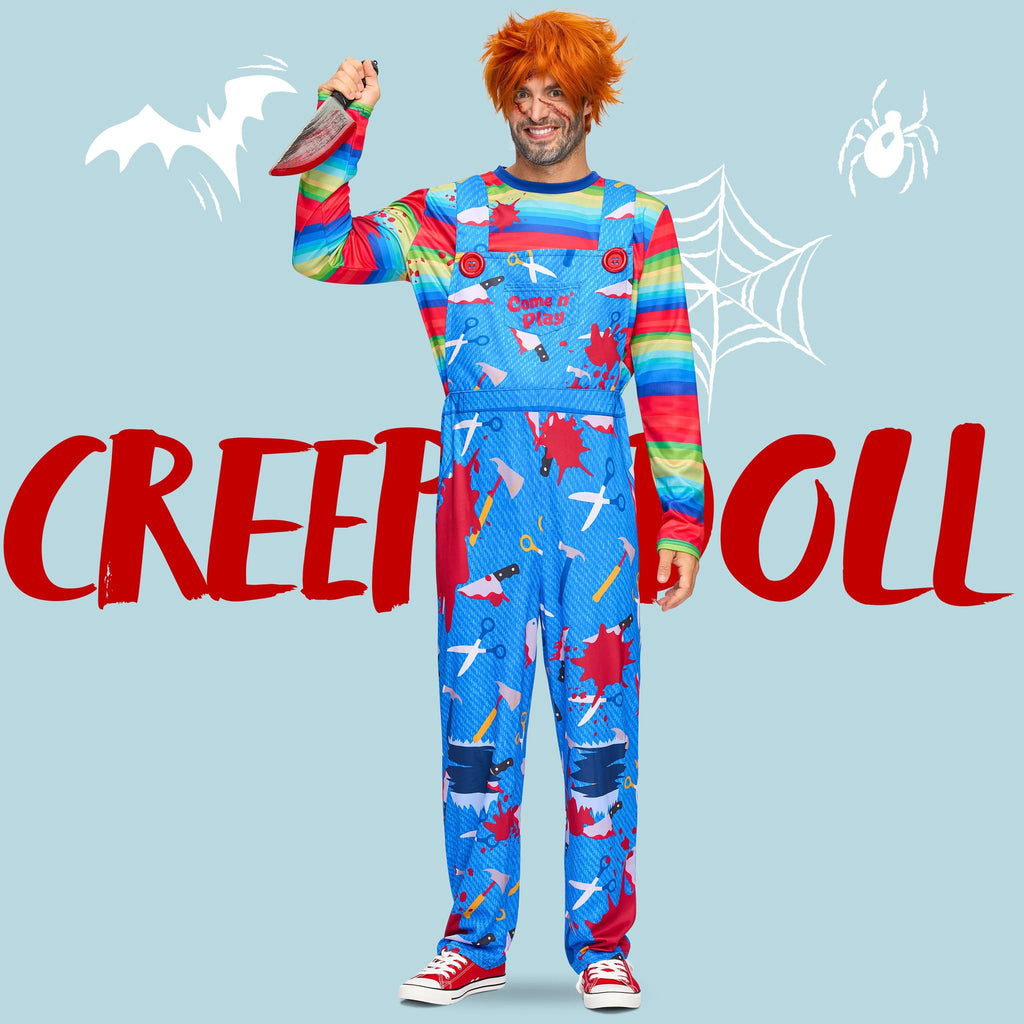 Joyfy Creepy Doll Costume for Women, Family Matching Killer Doll Costume for Halloween Fancy Dress up Cosplay