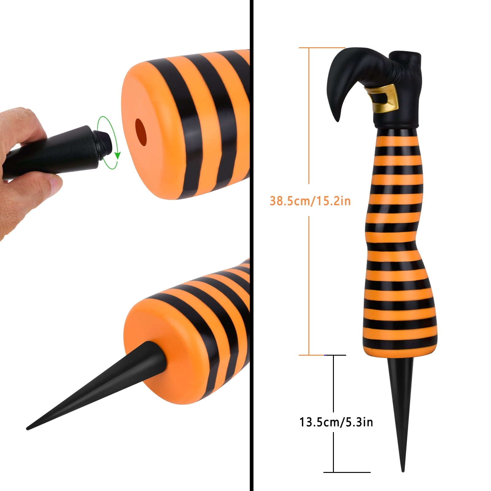 Plow & Hearth Halloween Witch Leg Stakes, Set of 2
