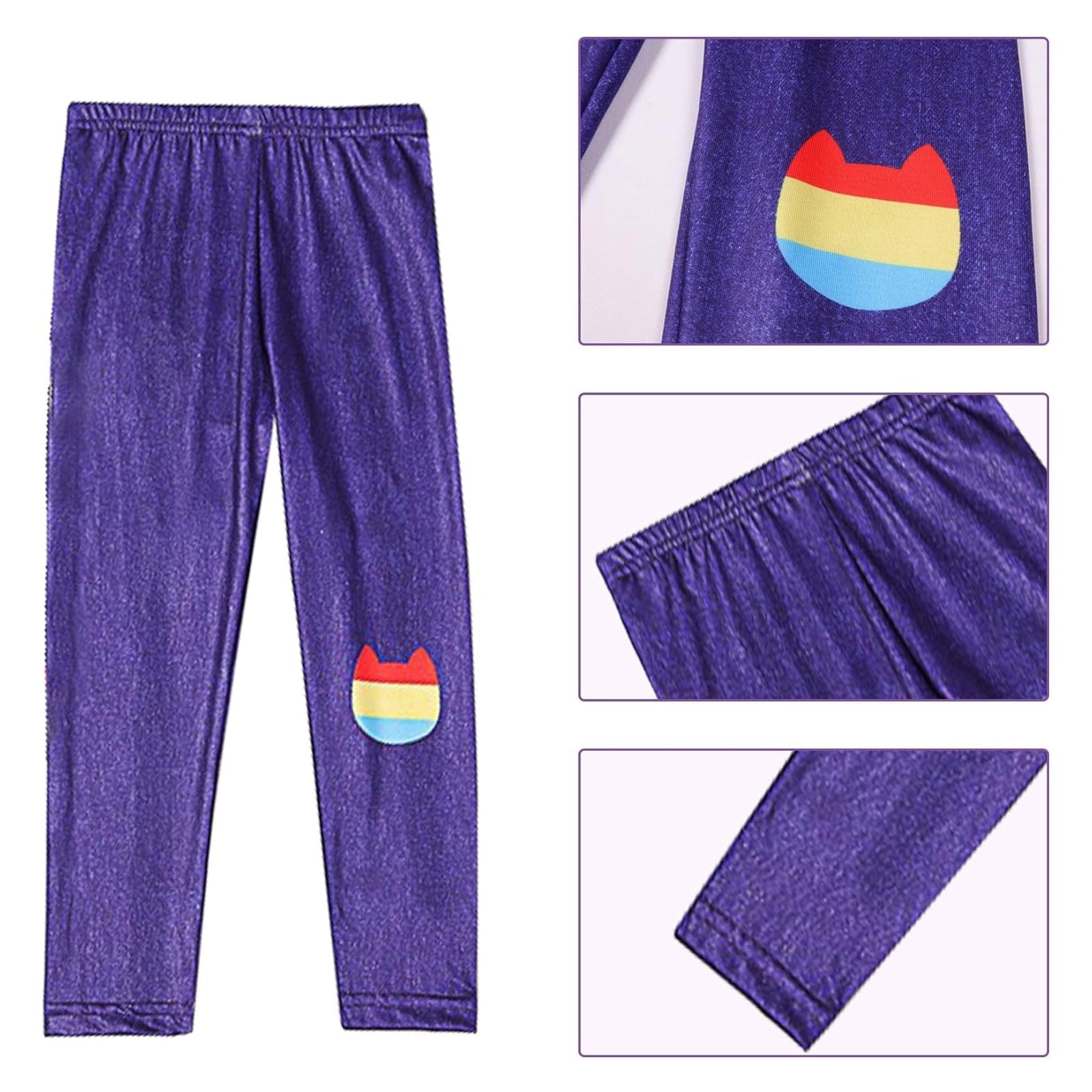 2PC Rainbow Dress Pant Set w/Headband for Girls Halloween Cat Birthday Tutu Outfit