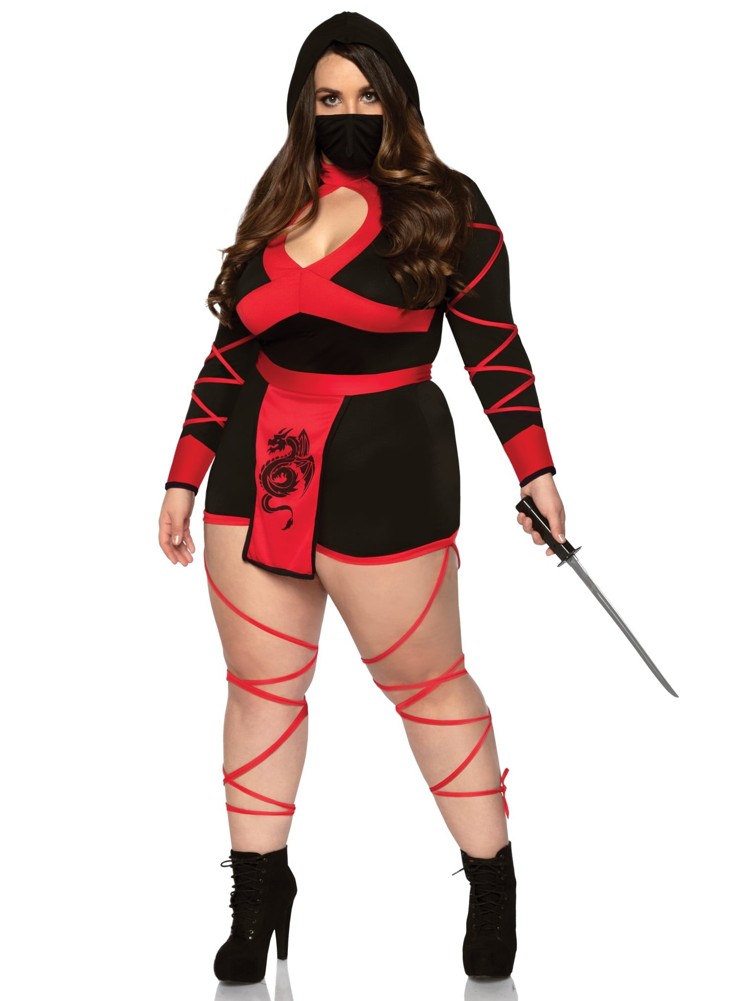 Leg Avenue Dragon Ninja Women's Fancy-Dress Costume for Adult, 1X