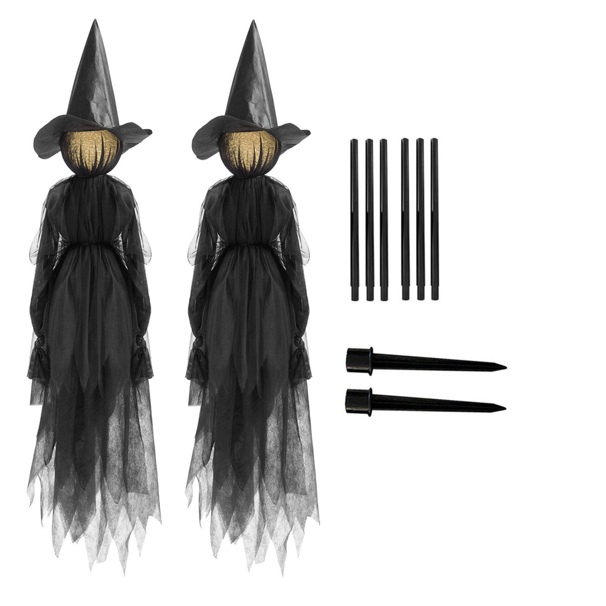 Under $5! Saving! XGFHYJEH Halloween Witch Decorations Outdoor, Light Up Holding Hands Screaming Witches Sound-Activated Sensor with Stakes, Halloween Party Props Scary Decor for Yard Garden